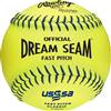 Rawlings USSSA 11 inch Dream Seam High Density Core Leather Softballs (C11BYLUC) ( 1 Dozen Balls) 