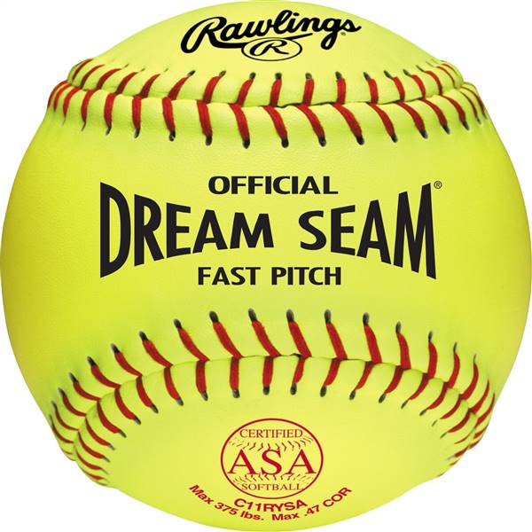Rawlings ASA NFHS 11 inch Dream Seam High Density Cork Core Sythetic Softballs (C11RYSA) ( 1 Dozen Balls) 