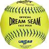 Rawlings USSSA 12 inch Dream Seam High Density Core Leather Softballs (C12BYLUC) ( 1 Dozen Balls) 