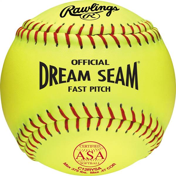 Rawlings ASA 12 inch Dream Seam High Density Cork Core Synthetic Softballs (C12RYSA) ( 1 Dozen Balls) 