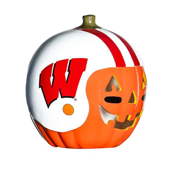 Wisconsin Badgers Ceramic Pumpkin Helmet  