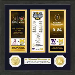 Michigan Wolverines 2023-24 CFP National Champions Road to the Championship Bronze Coin Photo Mint  