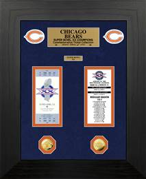 Chicago Bears Super Bowl Champions Deluxe Gold Coin & Ticket Collection  