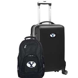 Brigham Young BYU Cougars Deluxe 2 Piece Backpack & Carry-On Set L104