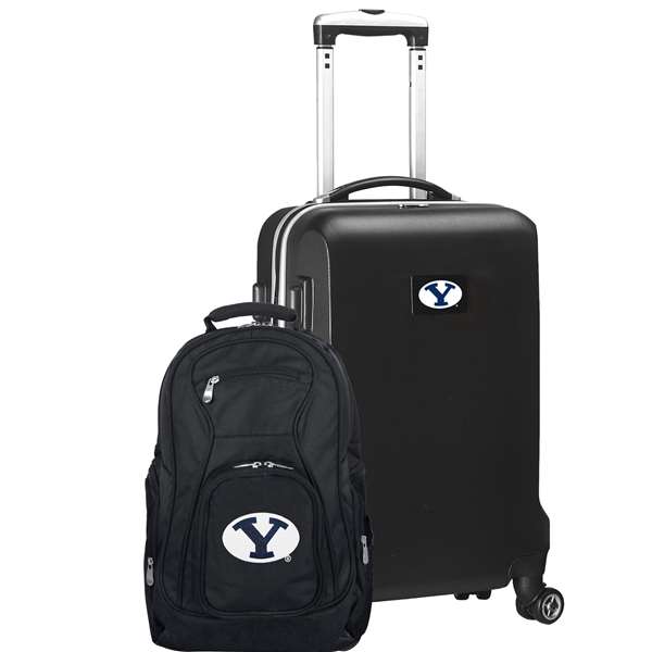 Brigham Young BYU Cougars Deluxe 2 Piece Backpack & Carry-On Set L104