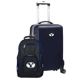 Brigham Young BYU Cougars Deluxe 2 Piece Backpack & Carry-On Set L104