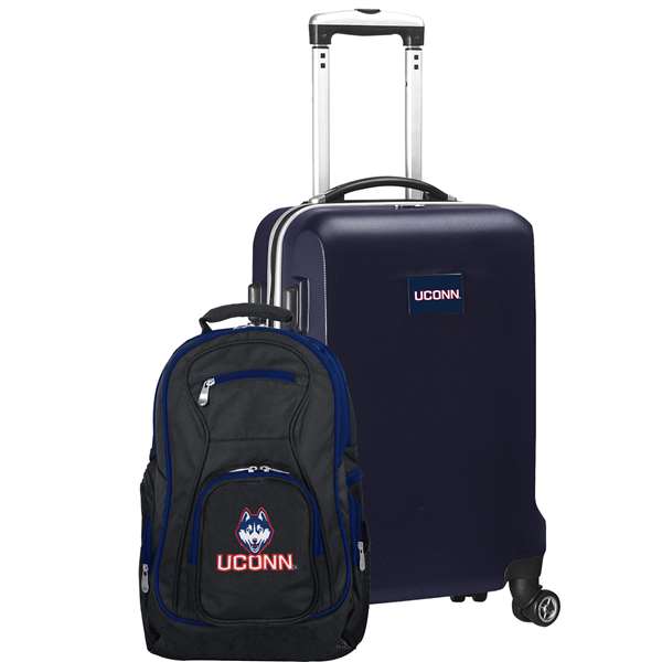 Connecticut UConn Huskies Deluxe 2 Piece Backpack & Carry-On Set L104