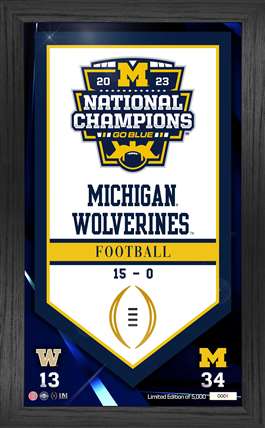 Michigan Wolverines 2023-24 CFP National Champions Banner Frame  