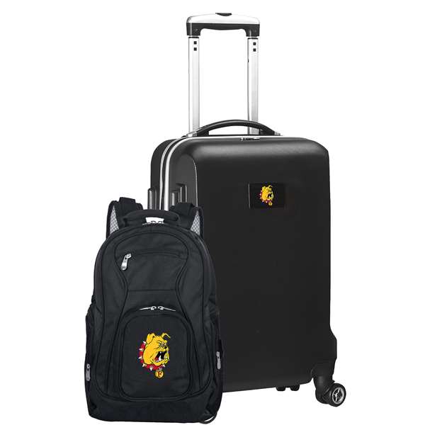Ferris State Bulldogs Deluxe 2 Piece Backpack & Carry-On Set L104