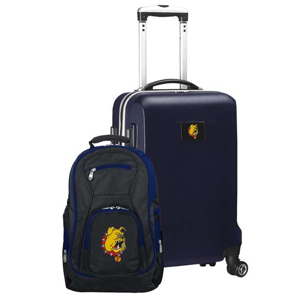 Ferris State Bulldogs Deluxe 2 Piece Backpack & Carry-On Set L104