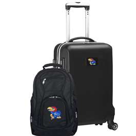 Kansas Jayhawks Deluxe 2 Piece Backpack & Carry-On Set L104