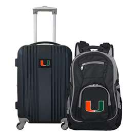 Miami Hurricanes Premium 2-Piece Backpack & Carry-On Set L108