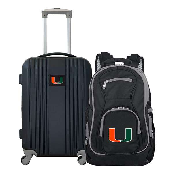 Miami Hurricanes Premium 2-Piece Backpack & Carry-On Set L108