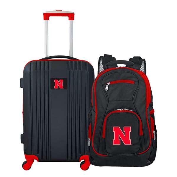 Nebraska Corn Huskers Premium 2-Piece Backpack & Carry-On Set L108