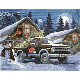 Cleveland Browns Winter Farm Truck Diamond Painting Craft Kit    