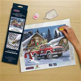 Georgia Bulldogs Winter Farm Truck Diamond Painting Craft Kit    