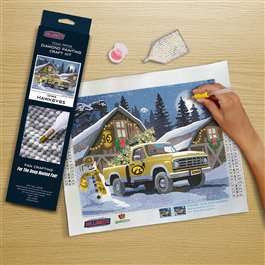 Iowa Hawkeyes Winter Farm Truck Diamond Painting Craft Kit   