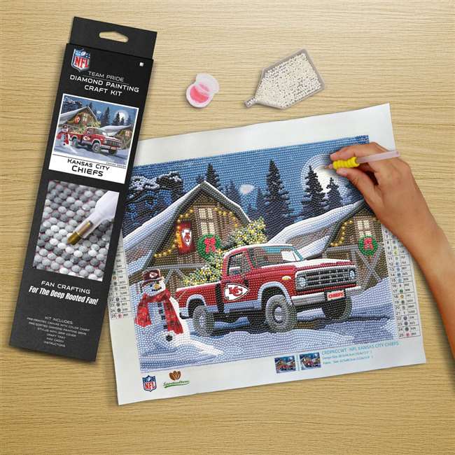 Kansas City Chiefs Winter Farm Truck Diamond Painting Craft Kit    