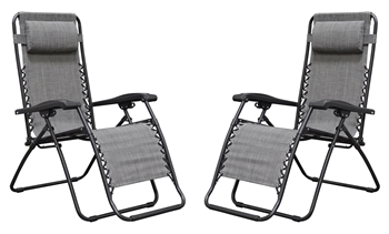 Caravan Infinity Zero Gravity Chair Grey (2pk)