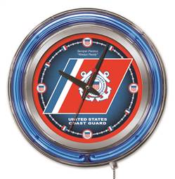 United States Coast Guard 15 inch Double Neon Wall Clock