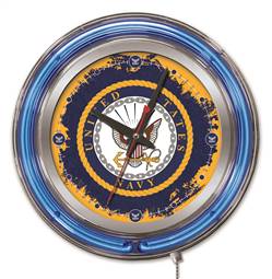 United States Navy 15 inch Double Neon Wall Clock