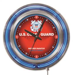 United States Coast Guard 15 inch Double Neon Wall Clock