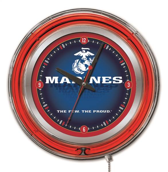 United States Marine Corps 15 inch Double Neon Wall Clock