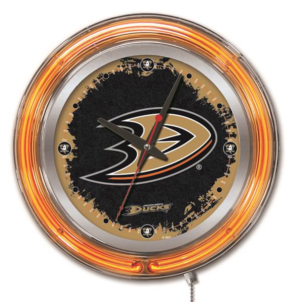 Anaheim Ducks 15 inch Double Neon Wall Clock