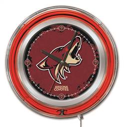 Arizona Coyotes 15 inch Double Neon Wall Clock