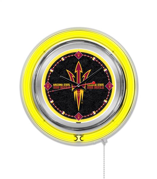 Arizona State University (Pitchfork) 15 inch Double Neon Wall Clock