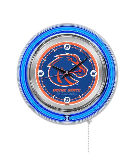 Boise State University 15 inch Double Neon Wall Clock