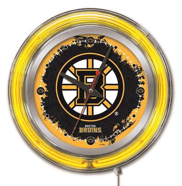 Boston Bruins 15 inch Double Neon Wall Clock