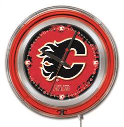 Calgary Flames 15 inch Double Neon Wall Clock