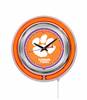 Clemson 15 inch Double Neon Wall Clock