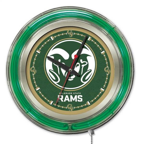 Colorado State University 15 inch Double Neon Wall Clock