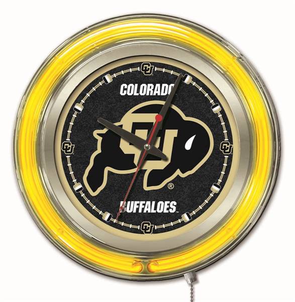 University of Colorado 15 inch Double Neon Wall Clock