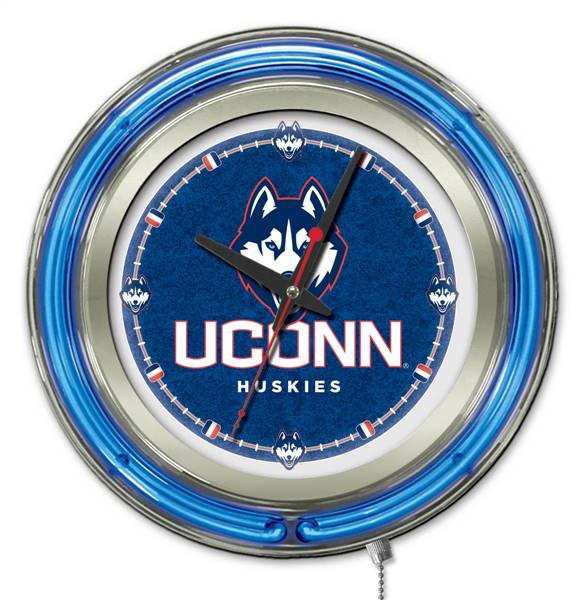 University of Connecticut 15 inch Double Neon Wall Clock