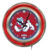 Fresno State University 15 inch Double Neon Wall Clock