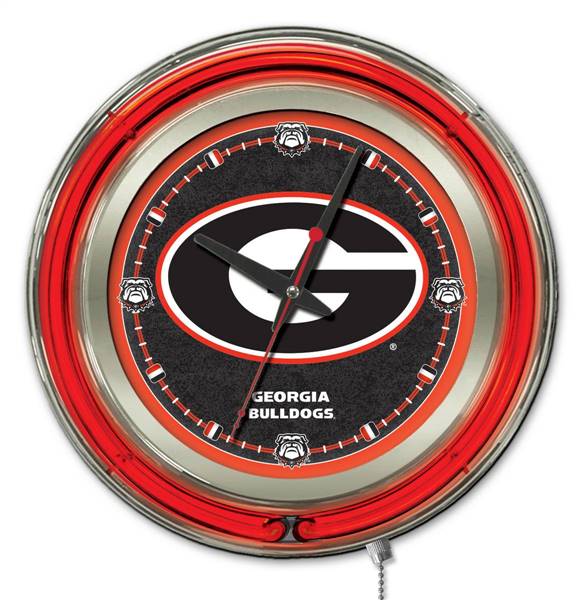 University of Georgia (G)  15 inch Double Neon Wall Clock