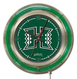 University of Hawaii 15 inch Double Neon Wall Clock