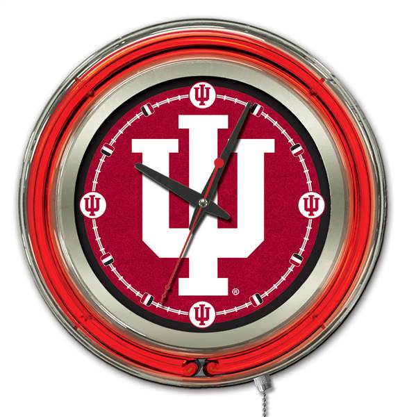 Indiana University 15 inch Double Neon Wall Clock