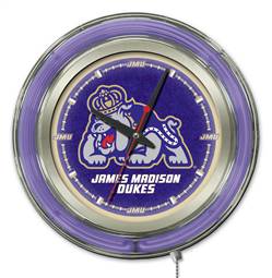 James Madison University 15 inch Double Neon Wall Clock