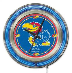 University of Kansas 15 inch Double Neon Wall Clock