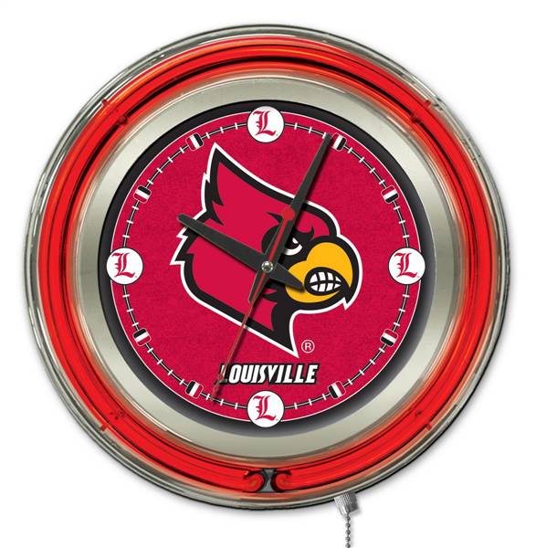 University of Louisville 15 inch Double Neon Wall Clock