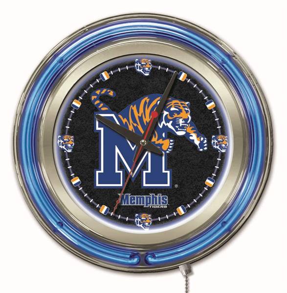 University of Memphis 15 inch Double Neon Wall Clock