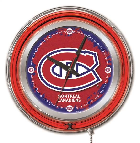 Montreal Canadiens 15 inch Double Neon Wall Clock
