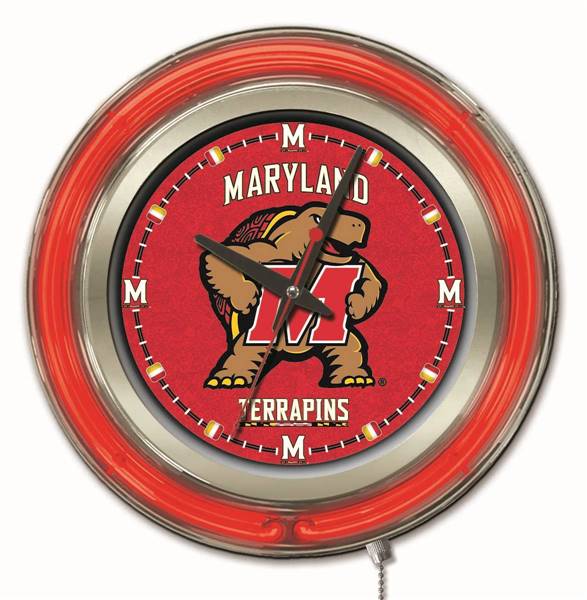 University of Maryland 15 inch Double Neon Wall Clock