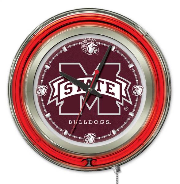 Mississippi State University 15 inch Double Neon Wall Clock