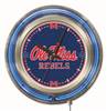 University of Mississippi 15 inch Double Neon Wall Clock