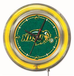 North Dakota State University 15 inch Double Neon Wall Clock